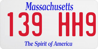 MA license plate 139HH9