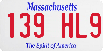 MA license plate 139HL9