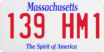 MA license plate 139HM1