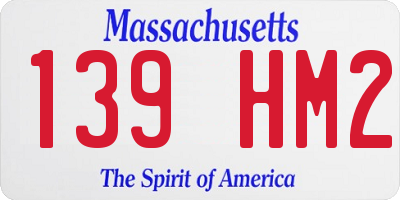 MA license plate 139HM2