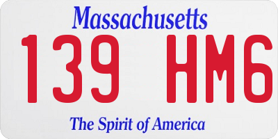 MA license plate 139HM6
