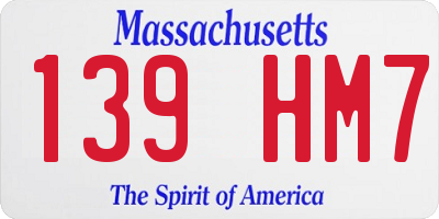 MA license plate 139HM7