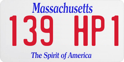 MA license plate 139HP1