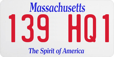MA license plate 139HQ1