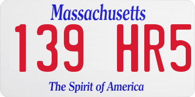 MA license plate 139HR5