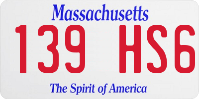 MA license plate 139HS6