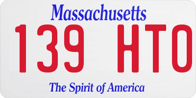 MA license plate 139HT0