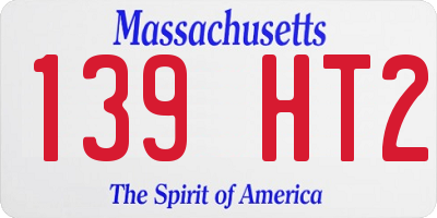 MA license plate 139HT2