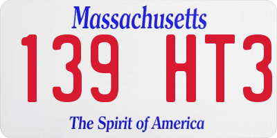 MA license plate 139HT3
