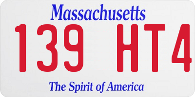 MA license plate 139HT4