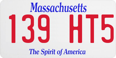 MA license plate 139HT5