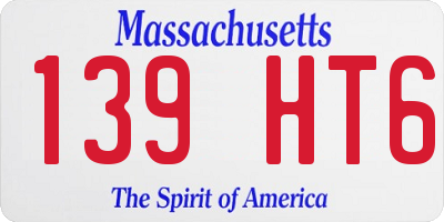 MA license plate 139HT6