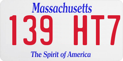 MA license plate 139HT7