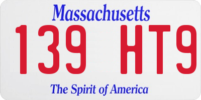 MA license plate 139HT9