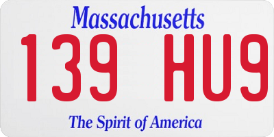 MA license plate 139HU9