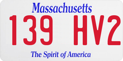 MA license plate 139HV2