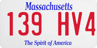 MA license plate 139HV4