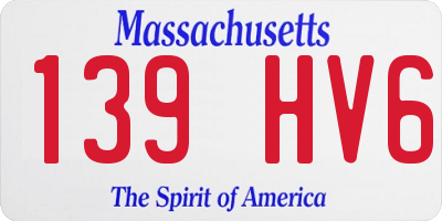 MA license plate 139HV6