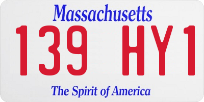 MA license plate 139HY1