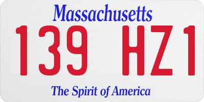 MA license plate 139HZ1