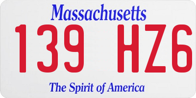 MA license plate 139HZ6