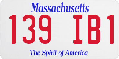 MA license plate 139IB1