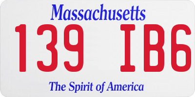 MA license plate 139IB6