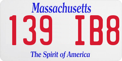 MA license plate 139IB8