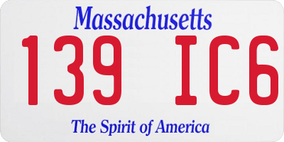 MA license plate 139IC6