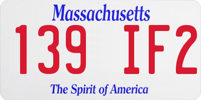 MA license plate 139IF2