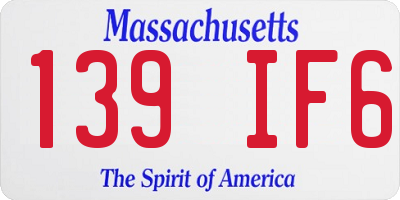 MA license plate 139IF6