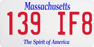 MA license plate 139IF8