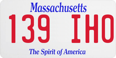 MA license plate 139IH0