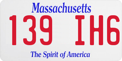 MA license plate 139IH6