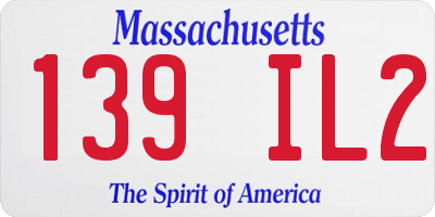 MA license plate 139IL2