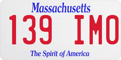 MA license plate 139IM0