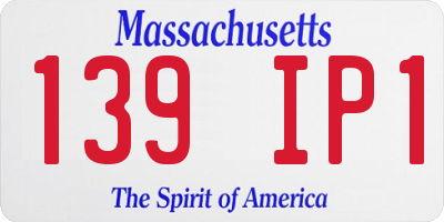 MA license plate 139IP1
