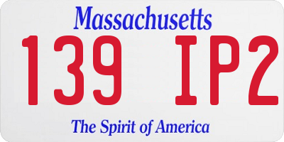 MA license plate 139IP2