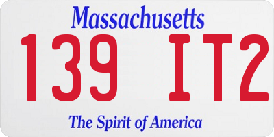 MA license plate 139IT2