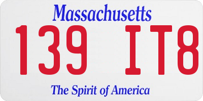 MA license plate 139IT8