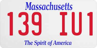 MA license plate 139IU1