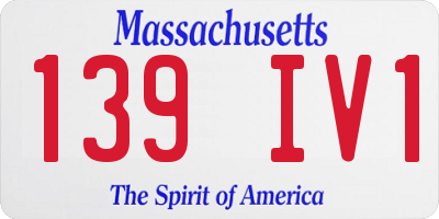 MA license plate 139IV1