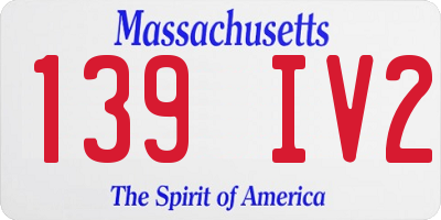 MA license plate 139IV2