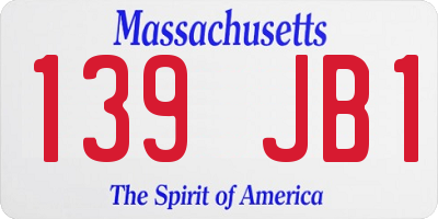 MA license plate 139JB1