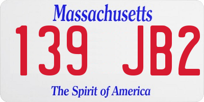 MA license plate 139JB2