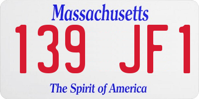 MA license plate 139JF1