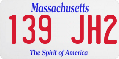 MA license plate 139JH2