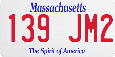 MA license plate 139JM2