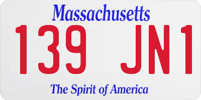 MA license plate 139JN1