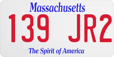MA license plate 139JR2